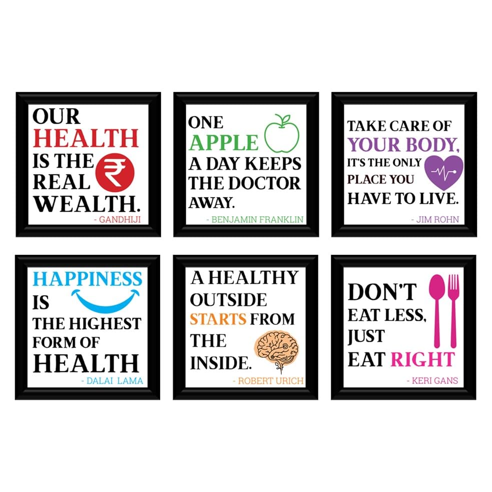 Image of JABSY Doctor Hospital Health Facts Medical Physiotherapy Dentist Wall Decor Poster Framed Gift (7 Inch Square Frame - Set of 6) (Facts) (Hospital Square)