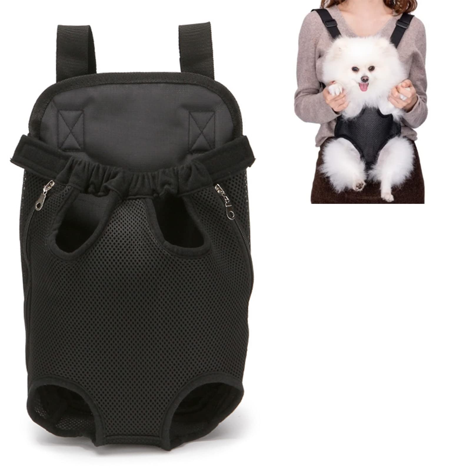 Portamascotas Frontal Piernas, Manos Libres, Nylon Mascota Frontal Mochila para Viajes para Gatos (S)