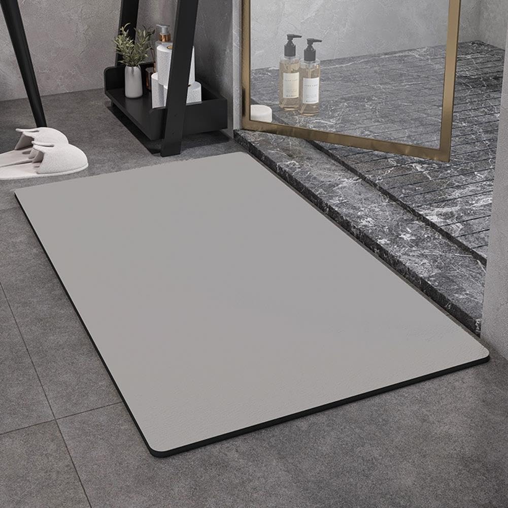 Tappeto Bagno, tappeto morbido ad asciugatura rapida per bagno, Tappeti di silicone multiuso facili da pulire per bagni, cucine(Gray,60x90cm)