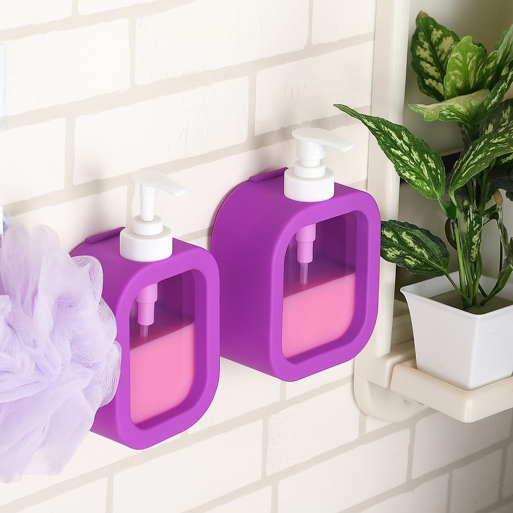 HomeWiz Soap Dispenser 300ml Each | Pack of 2 | Handwash Dispenser Bottle for Kitchen & Bathroom |Soap Dispenser For Wash Basin|Refillable, Clear Body, Rust-Free Pump, for Handwash & Dishwash|Lavender