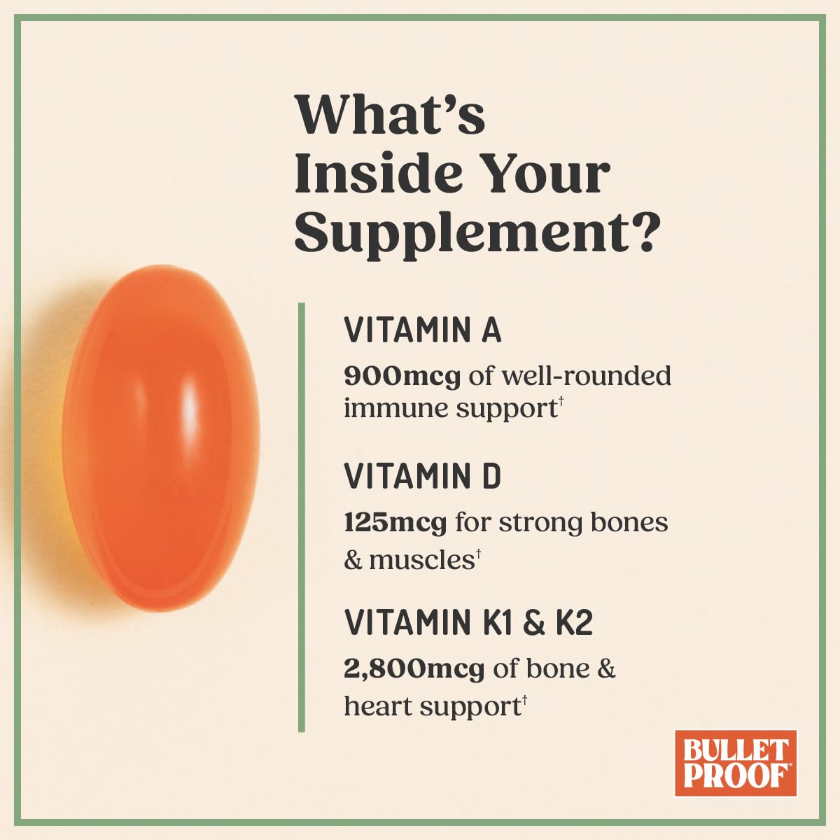 Bulletproof Vitamins A-D-K Softgels, 30 Count, Supplement for Heart, Bone Health and Immune Support — Amazon image 4