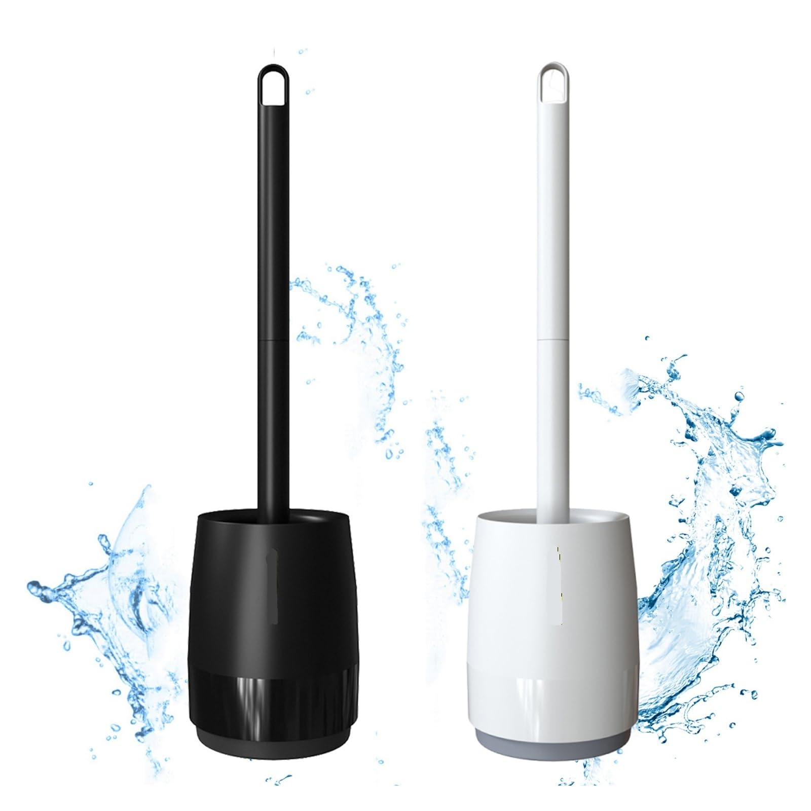 1 escobilla de baño Grande for Suelo, Limpieza Huecos con Mango extendido, cerdas Suaves, Adecuada for(Black)