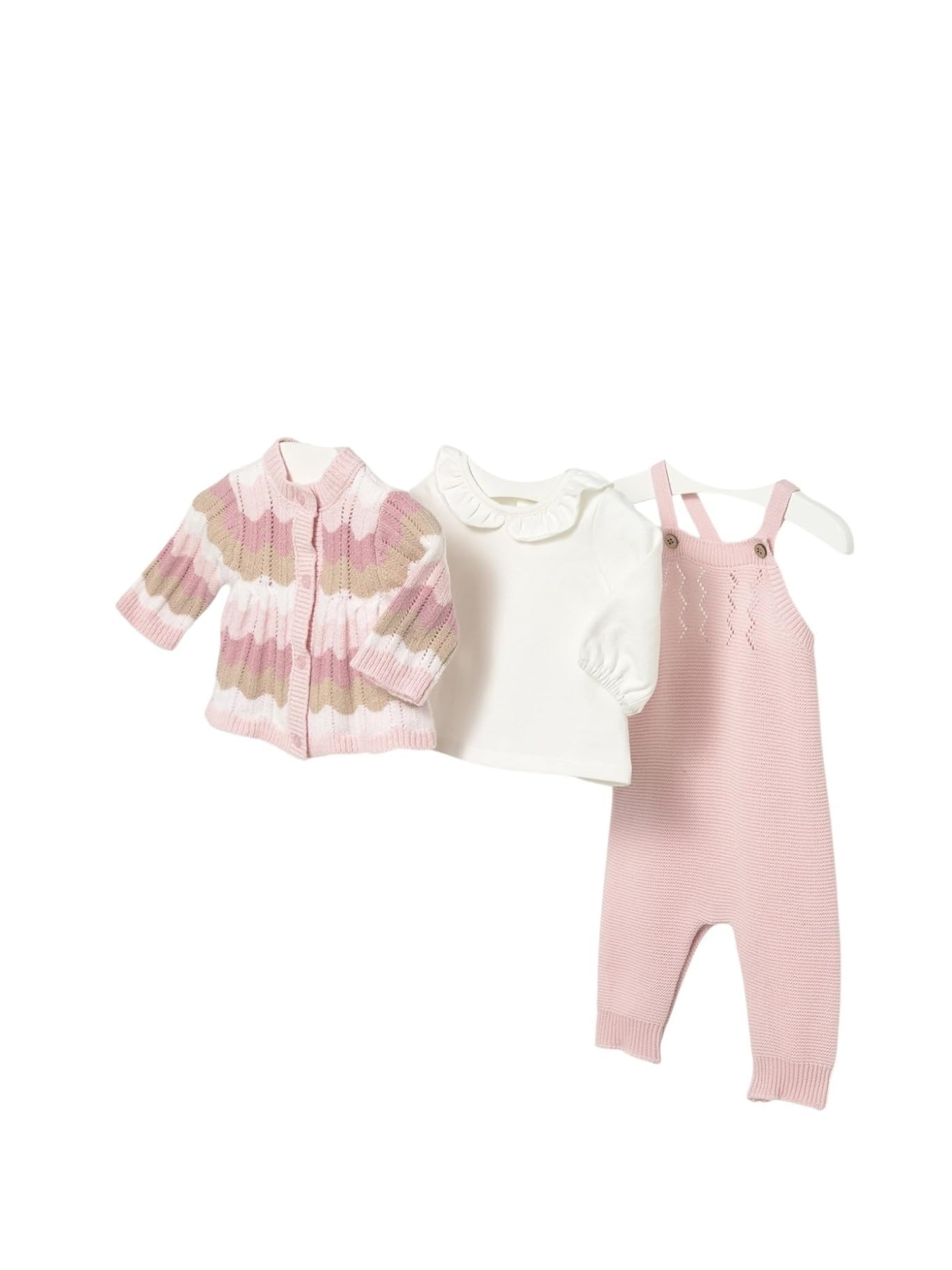Mayoral Compl Salopette Tricot 3 pezz per Bimba Quarzo 15-02604-033