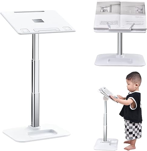 Soporte para libros, bandeja ajustable para libros y clips para papel de página, escritorio portátil de lectura de libros de cocina, soporte