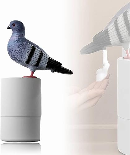 Bird of Peace - Dispensador de jabón de espuma, divertido dispensador de jabón automático de inducción de caca de paloma para cocina y baño (gris)