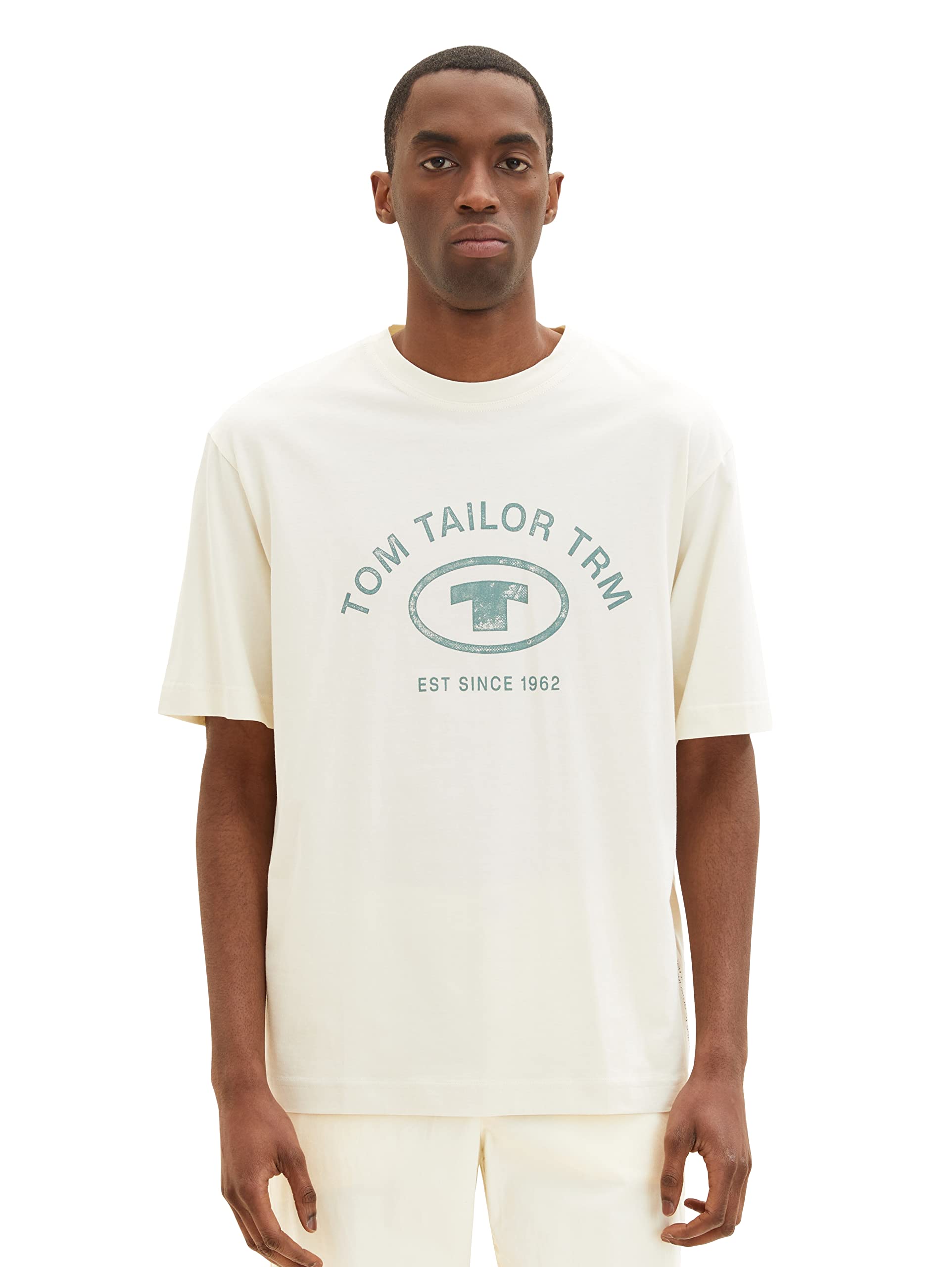TOM TAILOR Herren Relaxed Fit T-Shirt mit Logo-Print