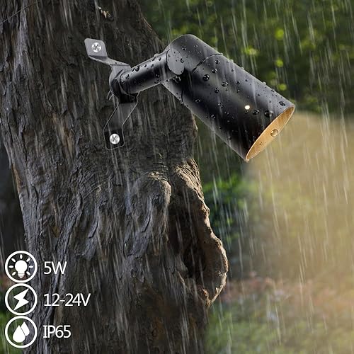 Miniatura 7 de Arrownine Luces de iluminación de paisaje, luz de luna de bajo voltaje, luces montadas en árbol de pared al aire libre, reemplazable, bombilla LED