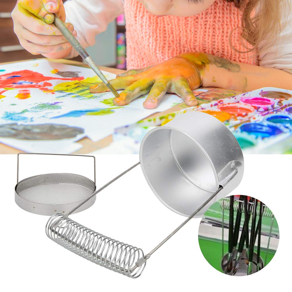 Oumefar Aluminum Brush Holder with Wash Brush Cleaner and Filter Screen for Oil Art Painting Artsupplies