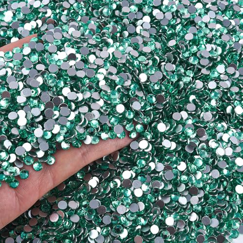 Image of 1440Pieces SS6 /1.9-2mm Flat Back Crystal Rhinestones Round Gems for Nail Art,Mint