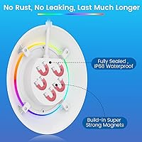 Vista 4 de LyLmLe Luces LED para piscina, luz sumergible magnética RGB inteligente de 20 W con control de aplicación, 800 lm regulable, IP68 impermeable 12 V