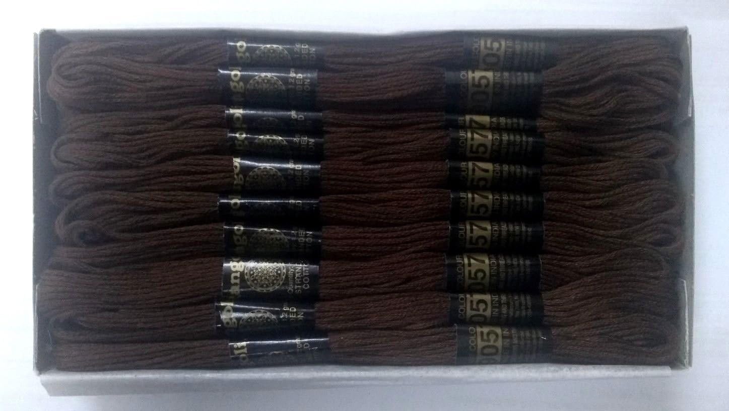 Fils de broderie marron en coton égyptien pour point de croix raffiné