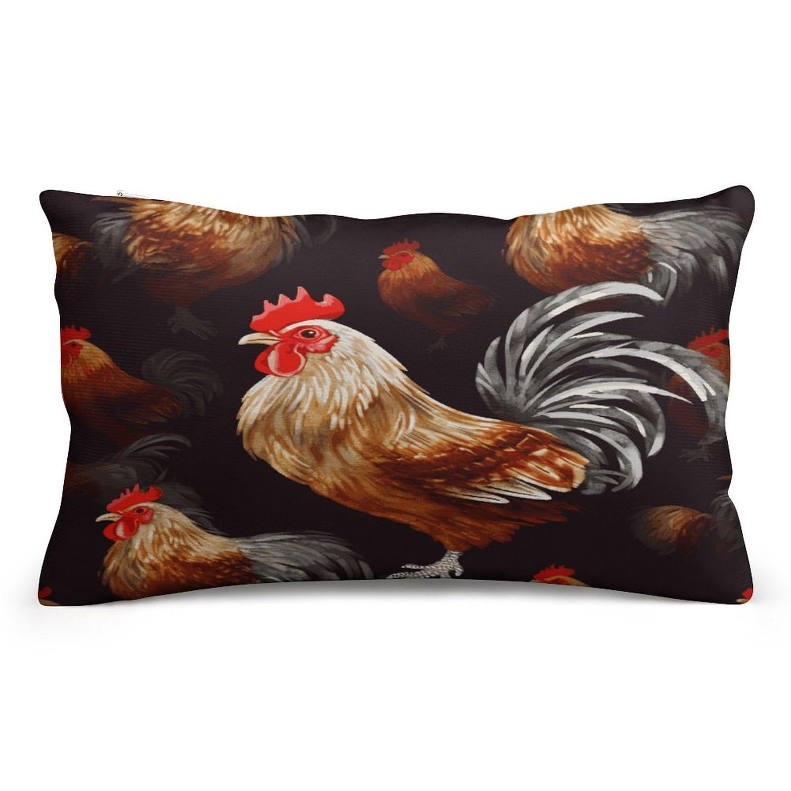 Wsoihfec Style Shine Rooster Throw Pillow Covers Decorative, Pillow Cases Soft Plush, Modern Farmhouse Boho Cushion Cover For Bed Couch Sofa Living Room Spring Decor8 X12