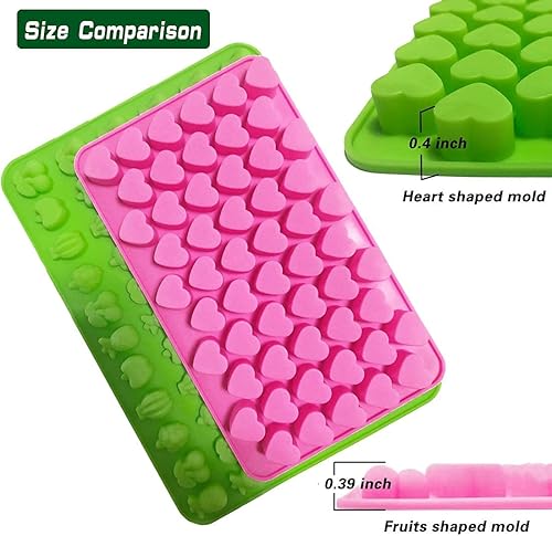 Miniatura 3 de 4 moldes de silicona en forma de corazón y frutas, bandejas para hornear para chocolate, caramelos, velas, crayones y cubitos de hielo, 66