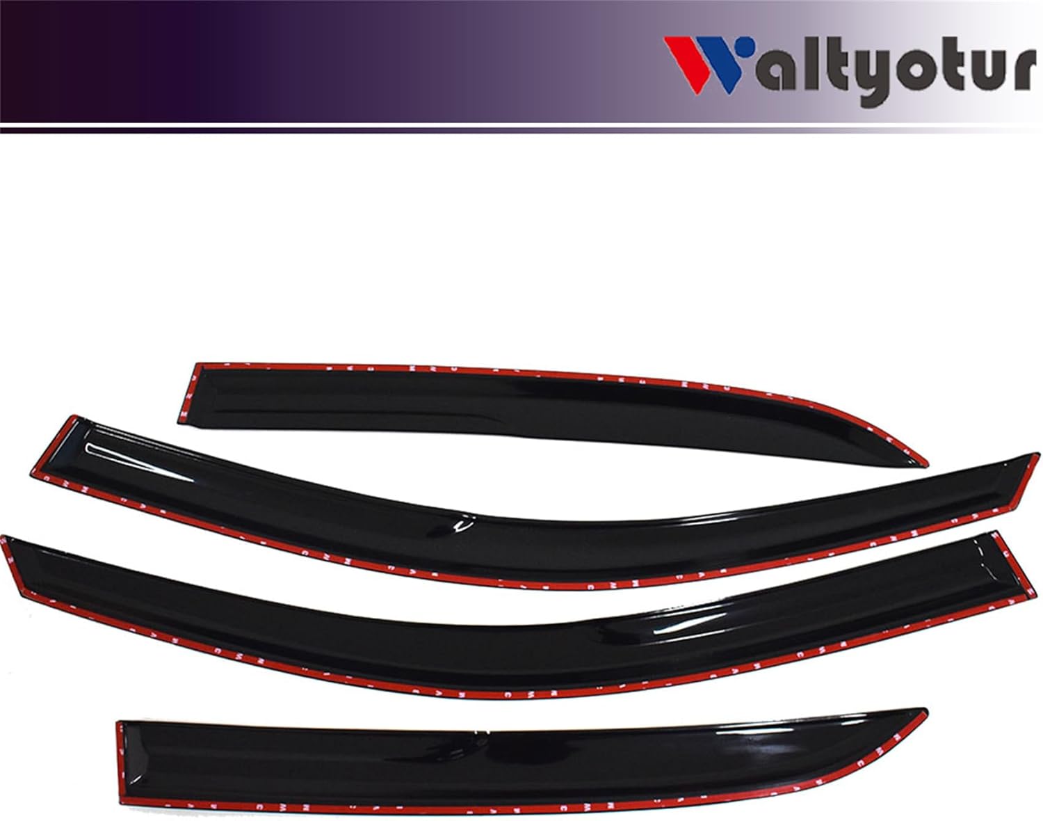 waltyotur Tuning JDM Wavy Style Smoked Window Visor Vent Shade RAIN Guard Deflector Replacement for Accord 2003-2007 7TH Sedan