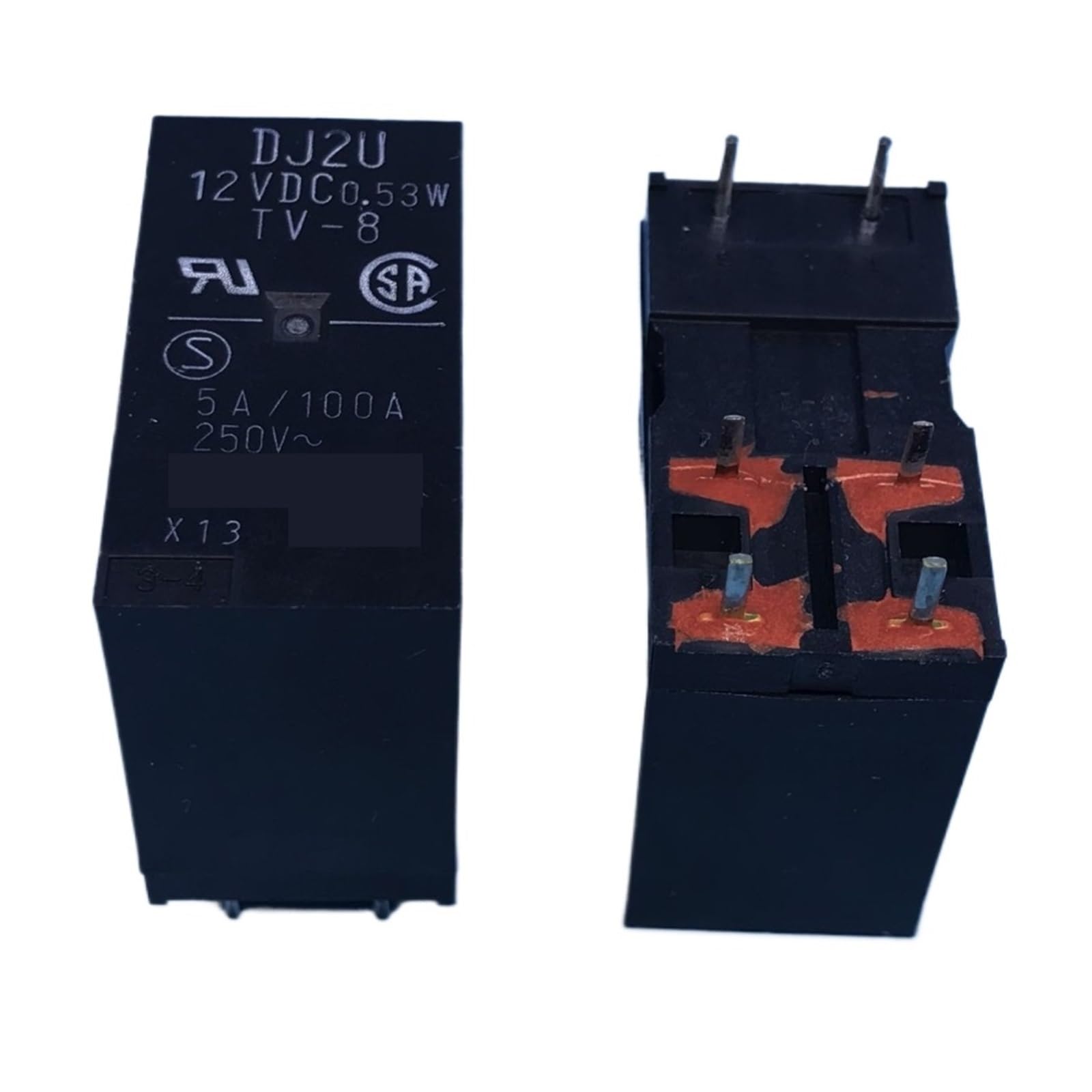 NWPNLXEA DJ2U 12VDC Power Relay 5A 250VAC 6 Pins
