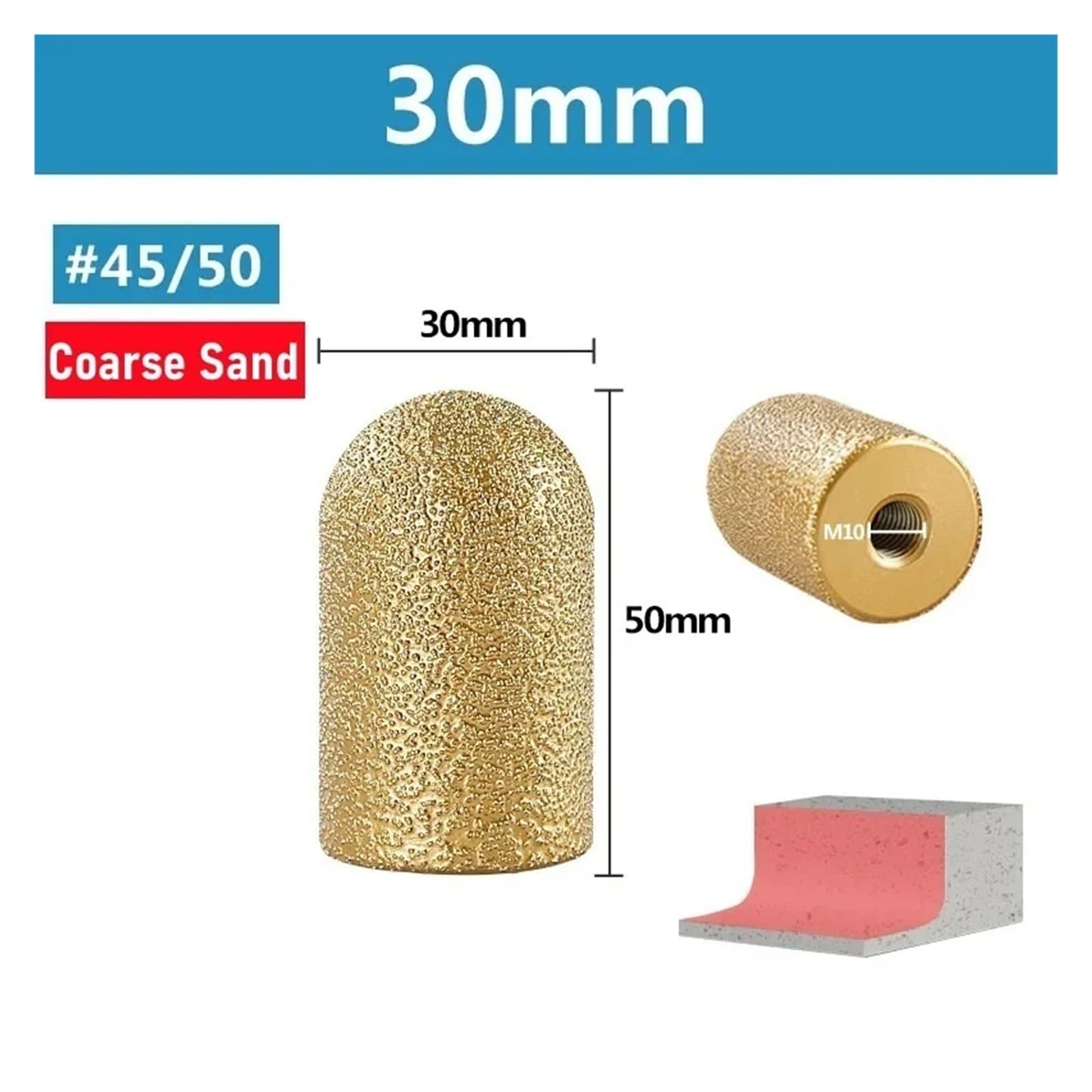 Ściernica diamentowa palcowa - 1 szt. Ściernica diamentowa lutowana palcowa do projektów z kamienia(30mm-45 Grit)