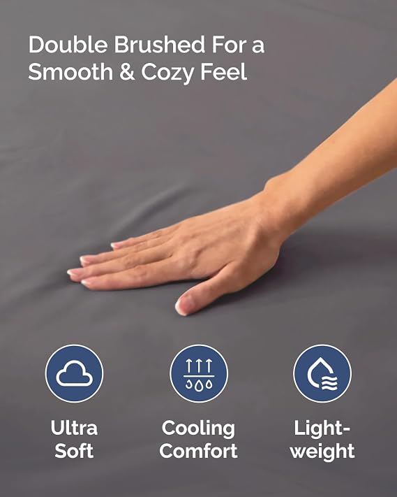 Fitted Sheet Double 135x190 - Microfibre Extra Deep 40cm (16) - Dark Grey