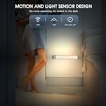 MCGOR 10inch Under Cabinet Lighting, 2 Pack Rechargeable Motion Sensor Light Indoor, 5 Levels Dimmable Magnetic Closet Lights, Wireless Under Counter Lights for Kitchen, Stairs