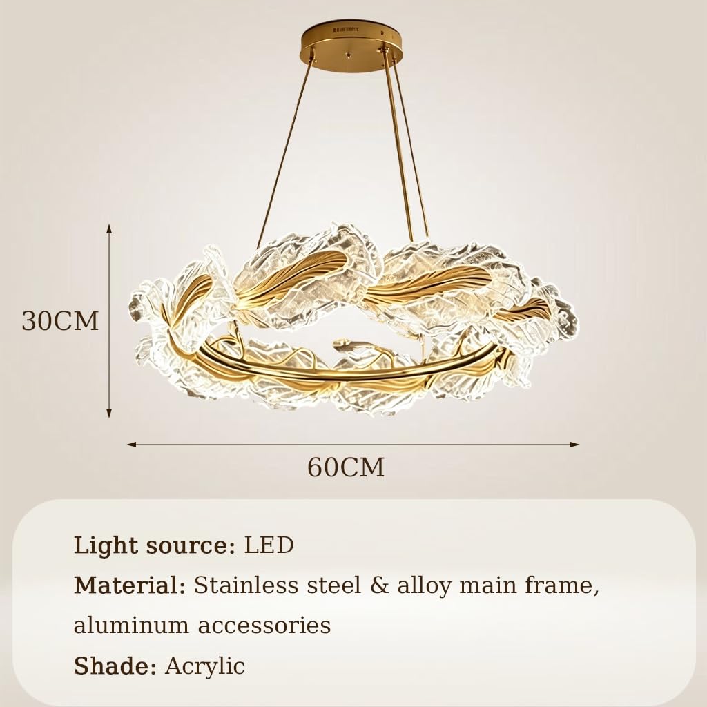 LED 3 Colori Commutabile Vetro Acrilico Anello Sospensione Base Metallica Filo Regolabile Lampada Soffitto Appesa Per Soggiorno Sala Da Pranzo Semi-Incassata Lampadario Design Moderno