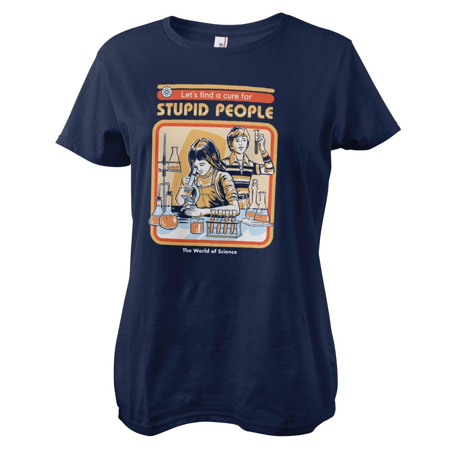 Steven Rhodes Women's Navy Officially Licensed Cure For Stupid People T-Shirt (Navy), Large
