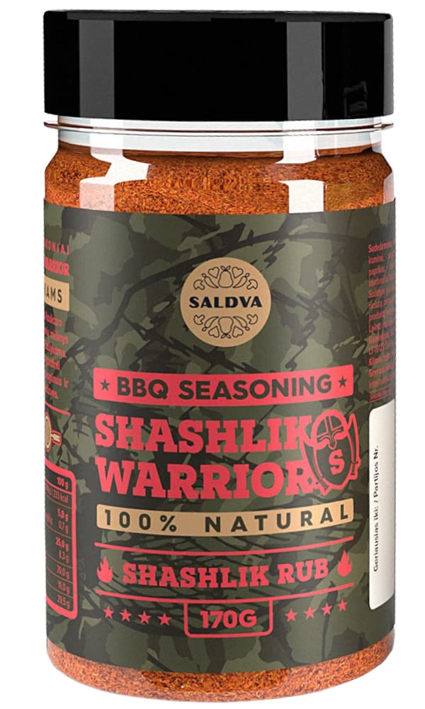 Shashlik Warrior BBQ Shashlik Rub - 100% Natural BBQ Seasoning - A Fragrant Caucasian Cuisine Seasoning Mix Perfect For Marinades, Skewers And Other Grilled Dishes - Large Jar (170g)