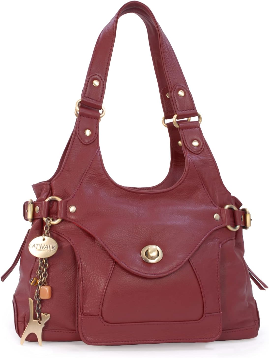 Catwalk Collection Handbags - Women's Leather Top Handle/Shoulder Bag - ROXANNA
