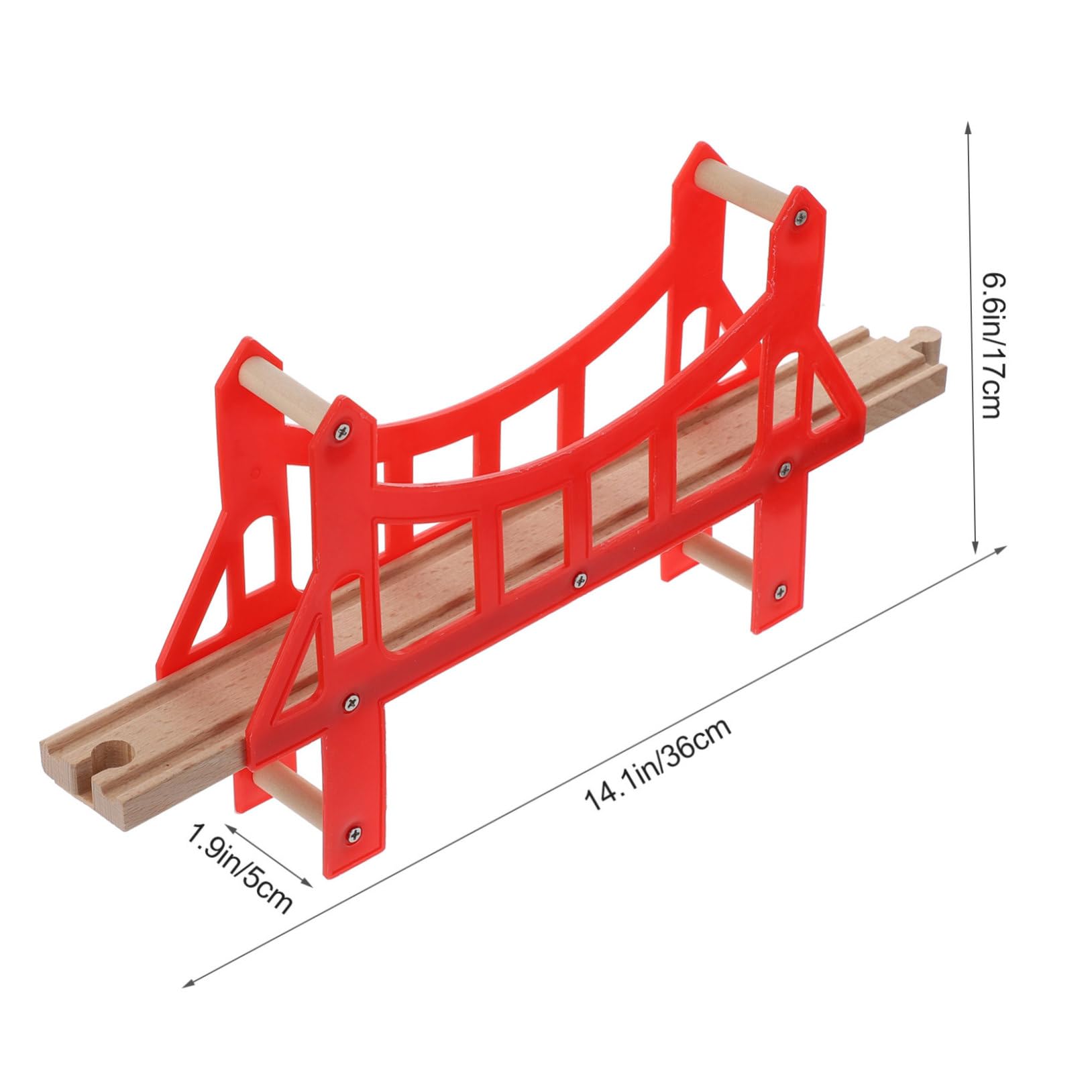 ERINGOGO 1pc Wooden Train Bridge Design Train Track Accessories for Suspension Bridge