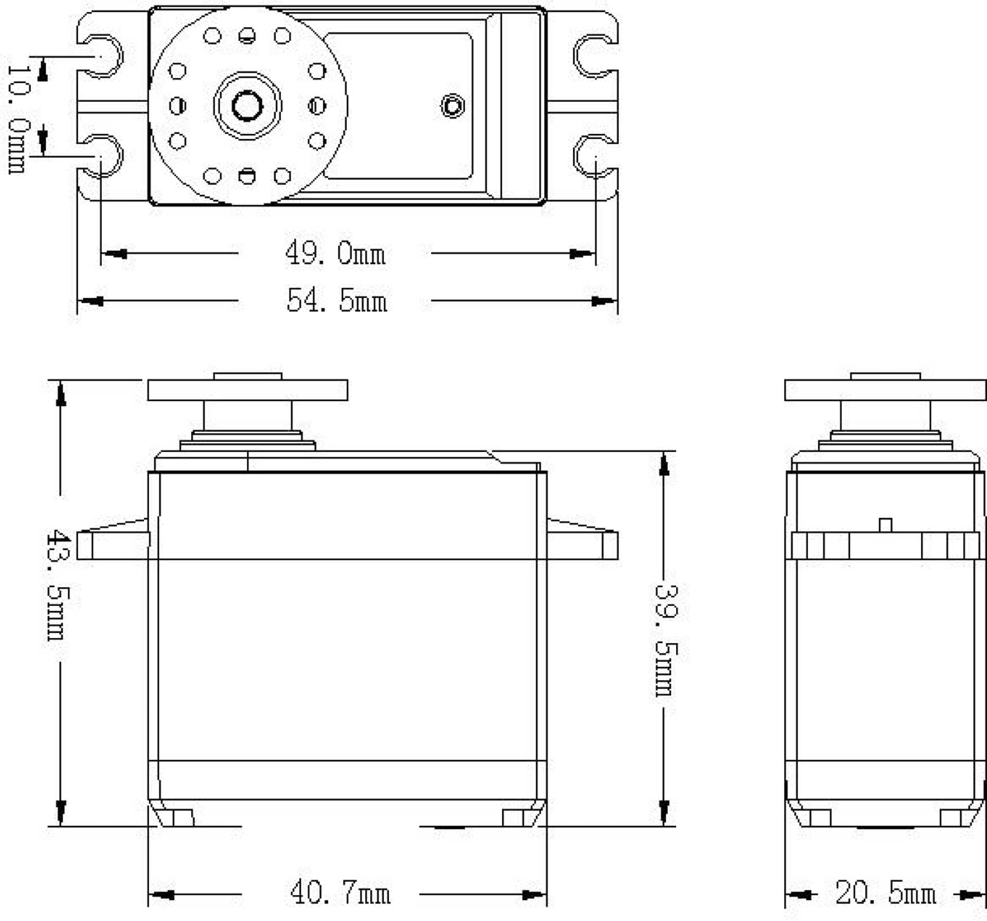Servo wasserdichtes digitales Gehäuse mit Metall-Kettenrad, 20,0 kg/0,16 Sek