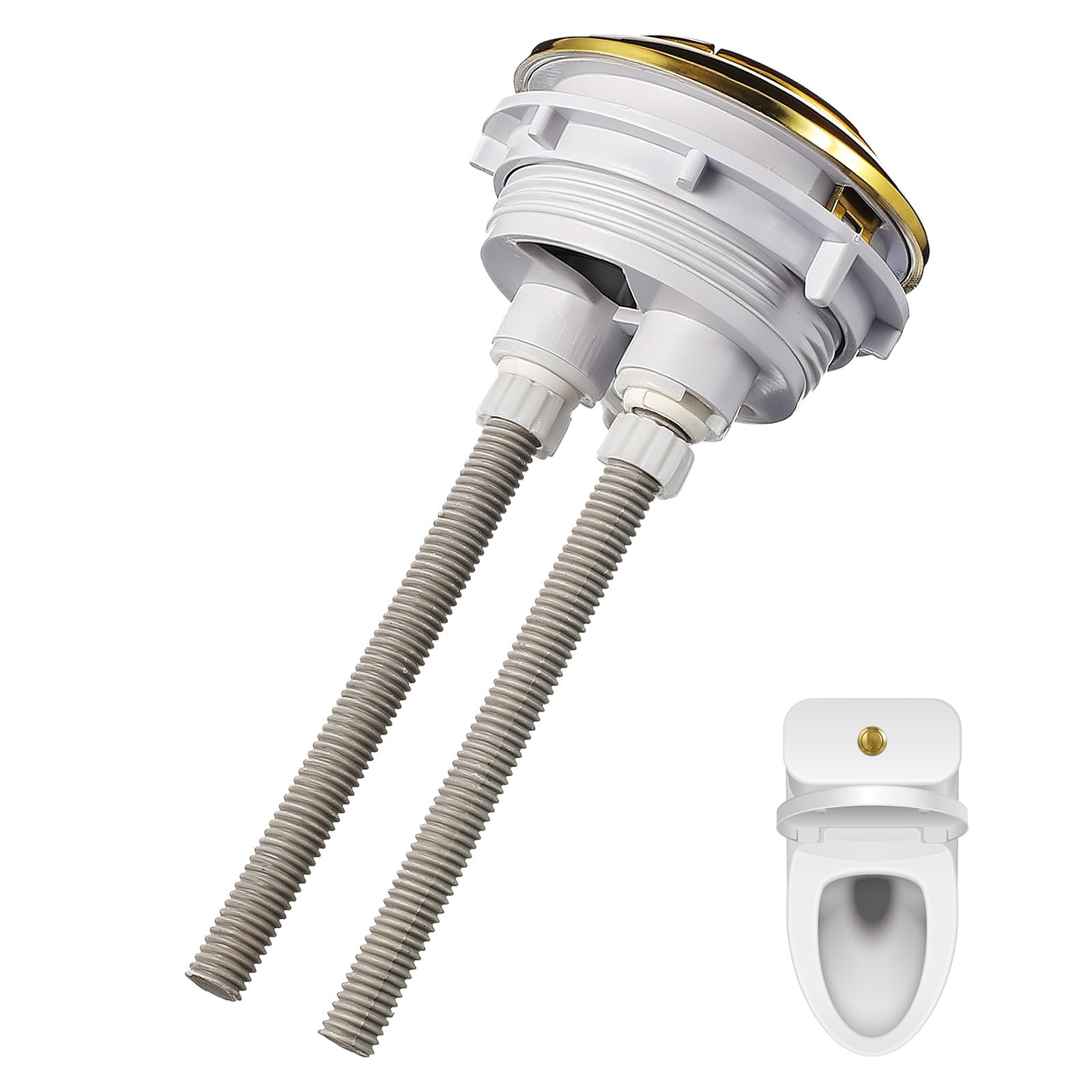PRETYZOOM Botón Doble Descarga para Tanque de Inodoro Dorado, Pulsador de ABS, 48-56 MM, Compatible Sistemas Estándar de Cisterna de Baño Color Aleatorio