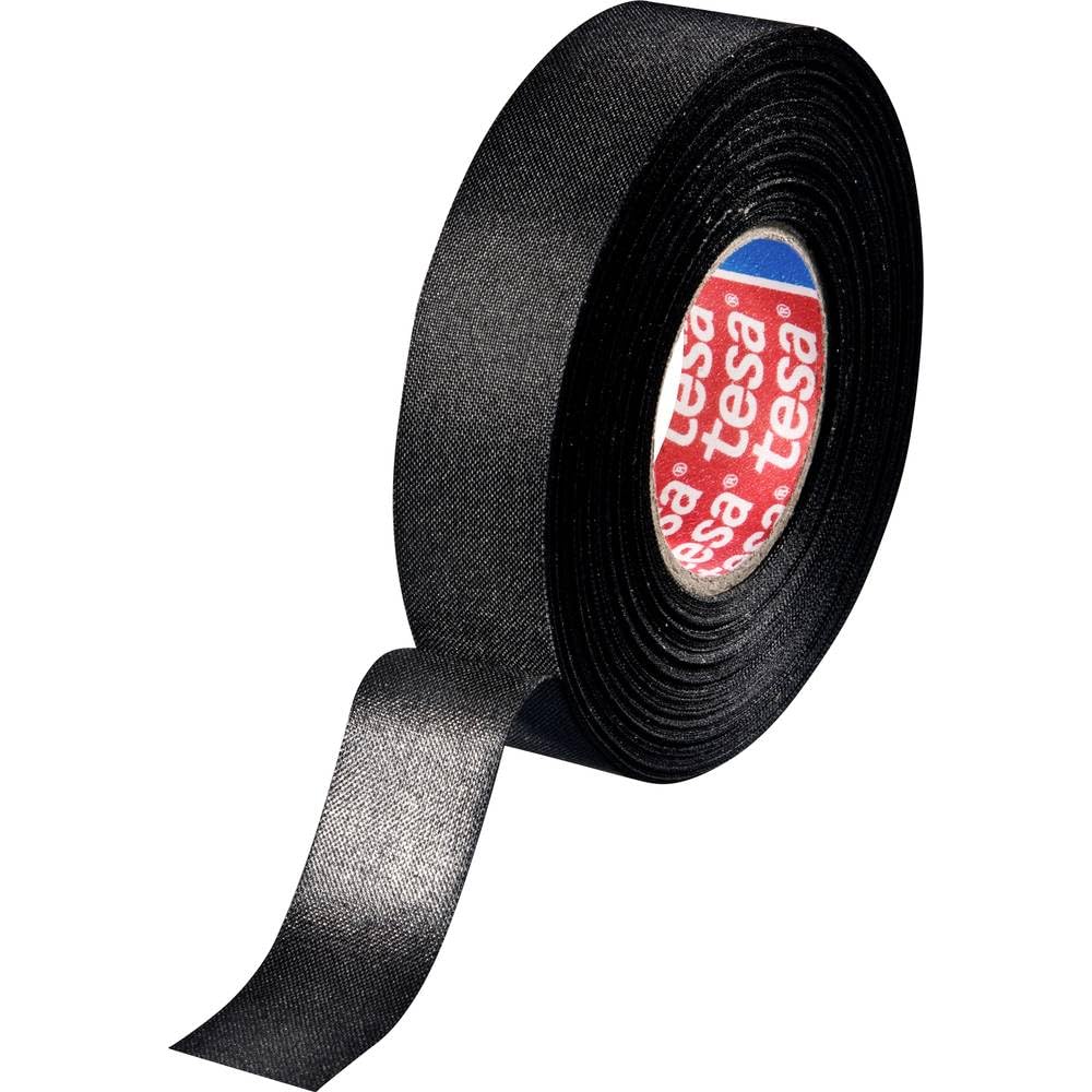 tesa Cloth Tape 25mx19mm black Adhesive PET fabric