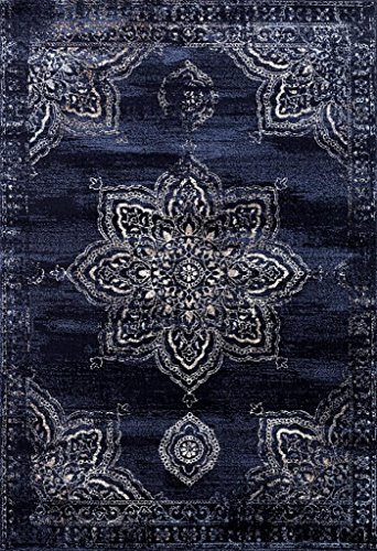 Persian-Rugs 5934 Distressed Navy 5 x 7 Area Rug Carpet Large New