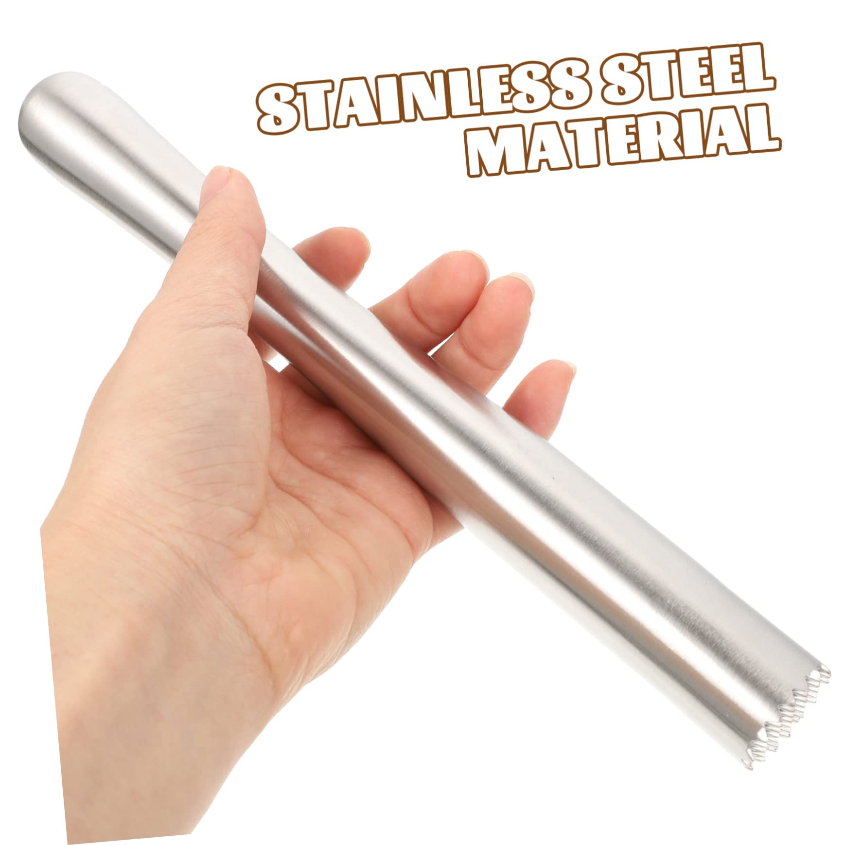 MUCKLILY Stainless Steel Ice Bars Ice Stick for Bar Lemon Hammer Home Restaurant Banquet 22.5cm