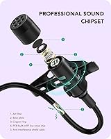 Vista 2 de PoP voice Micrófono profesional para iPhone, micrófono omnidireccional de solapa Lavalier para iPad, iPod, micrófono de condensador para grabación