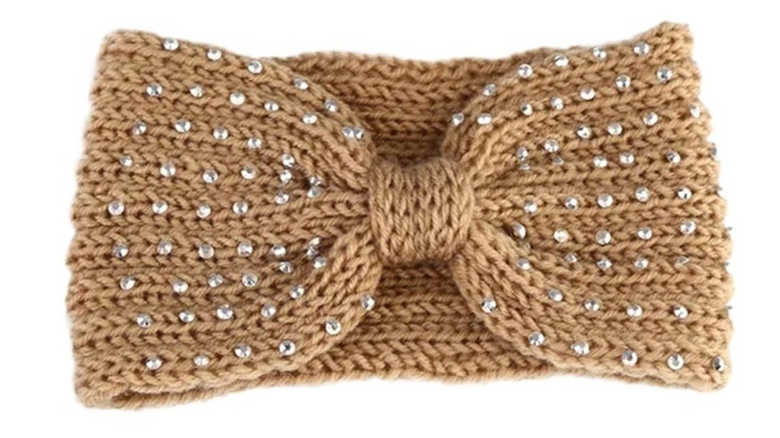 Stirnband 3 stücke Frauen Stirnband Einfarbig Elastische Haar Bands Twisted Gestrickte Turban Headwrap Winter Mädchen Haarband Haar Zubehör Winter Stirnband(Brown F)