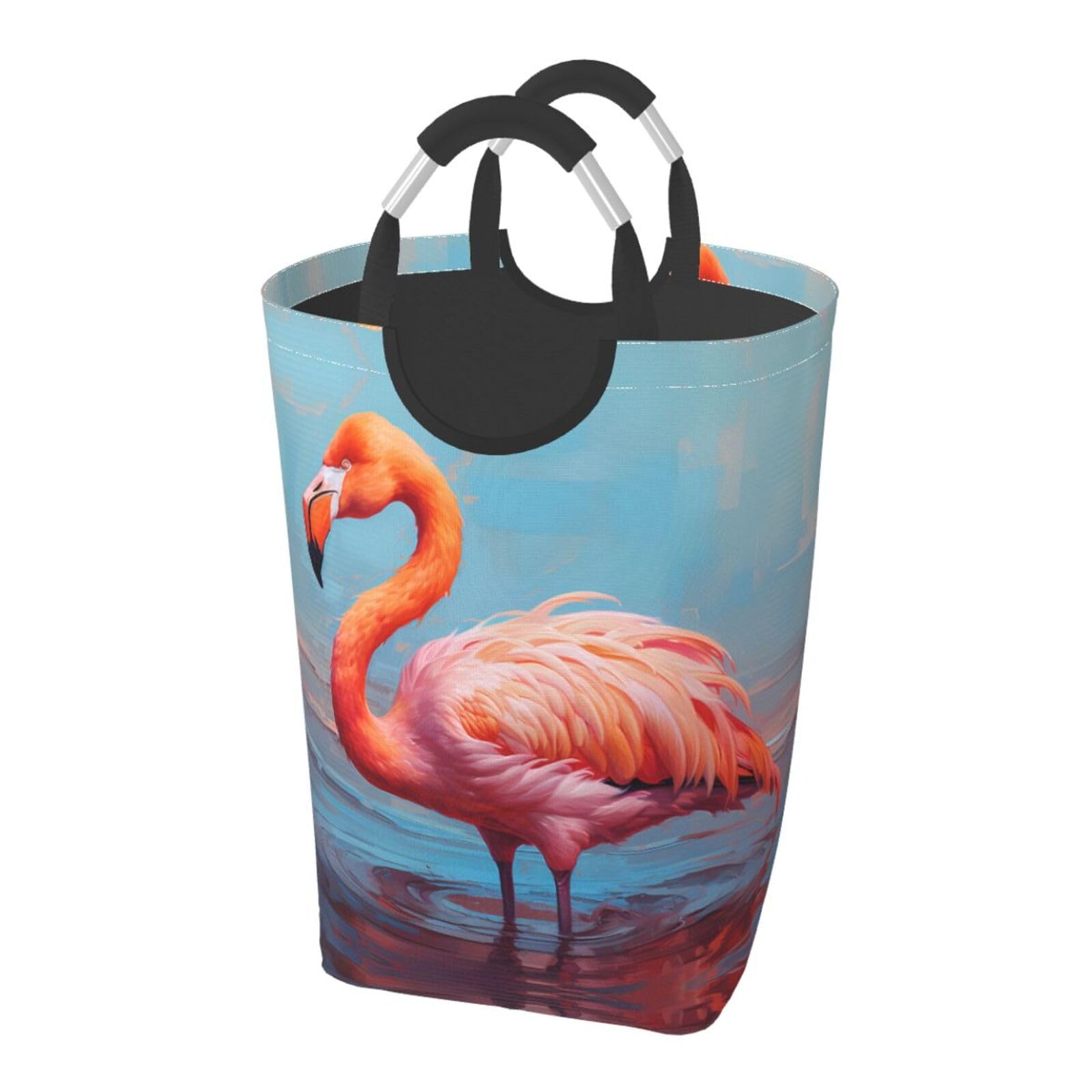 Nice Flamingo Faltbarer quadratischer Aufbewahrungsbeutel, 50 l, Wäschekorb für schmutzige Kleidung, geeignet für Waschküche, Schlafsaal, Schlafzimmer