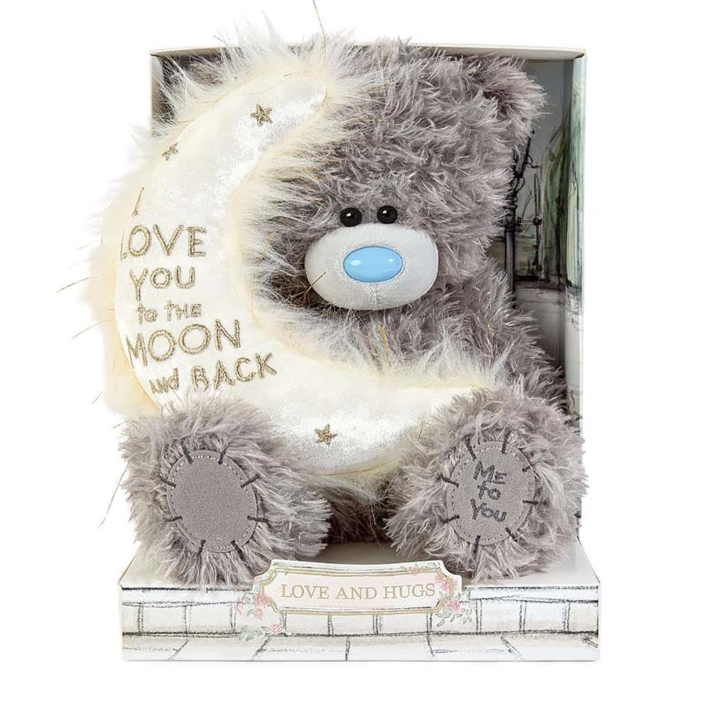 Me To You Tatty Teddy Cute Plush 'Love You To The Moon And Back' Bear 19cm-High Presented On Premium Gift Plinth - Signature Collection