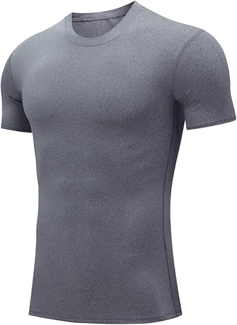 Compression Shirts for Men Short Sleeve Baseball Jersey T-Shirts Trendy Color Block Raglan Shirt BaseLayer Undershirts