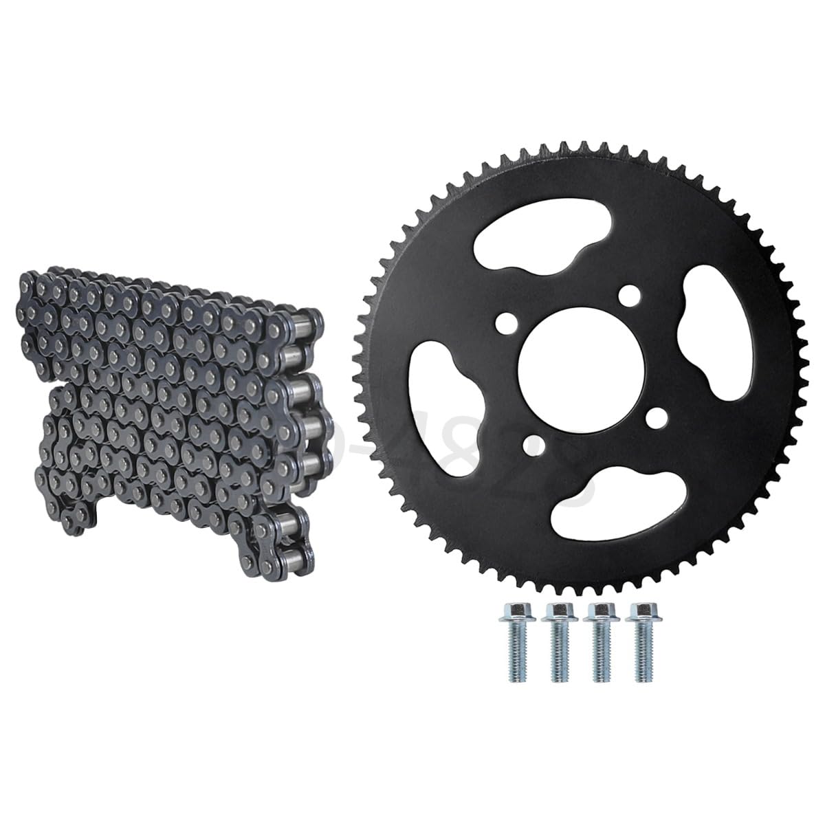 219H 112 Links Reinforced Drive Chain and 219 70T 48mm ID Rear Sprocket for Racing Go Kart Karting ATV Quad Buggy Go Cart