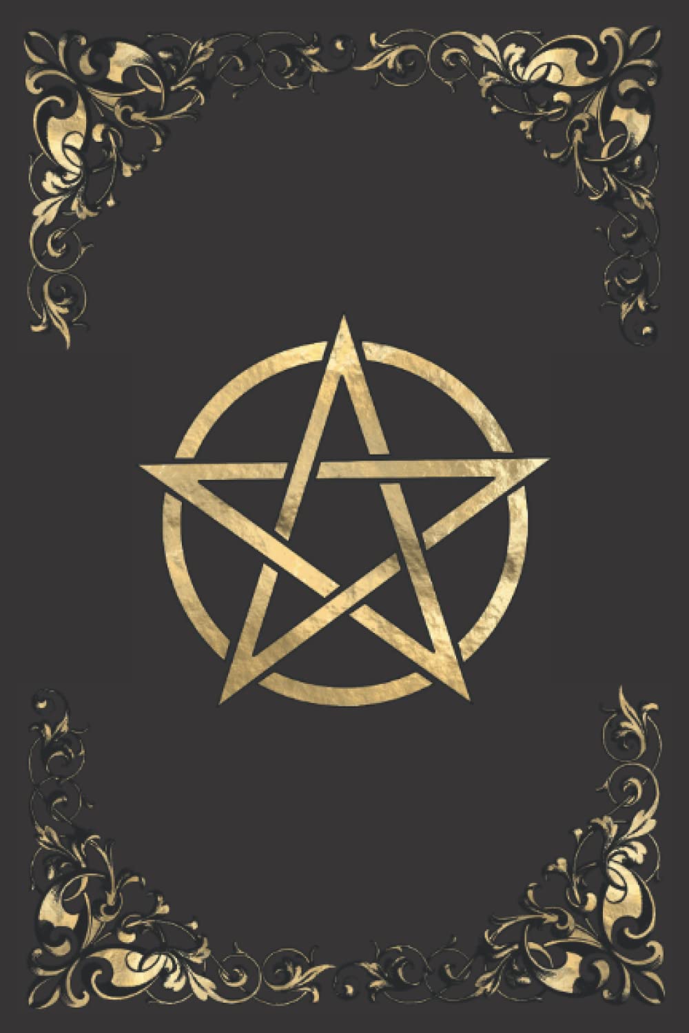 Book of Shadows: Spell Book Journal, Blank Lined Notebook, Empty Grimoire Journal, Black Journal with Gold Pentagram Cover