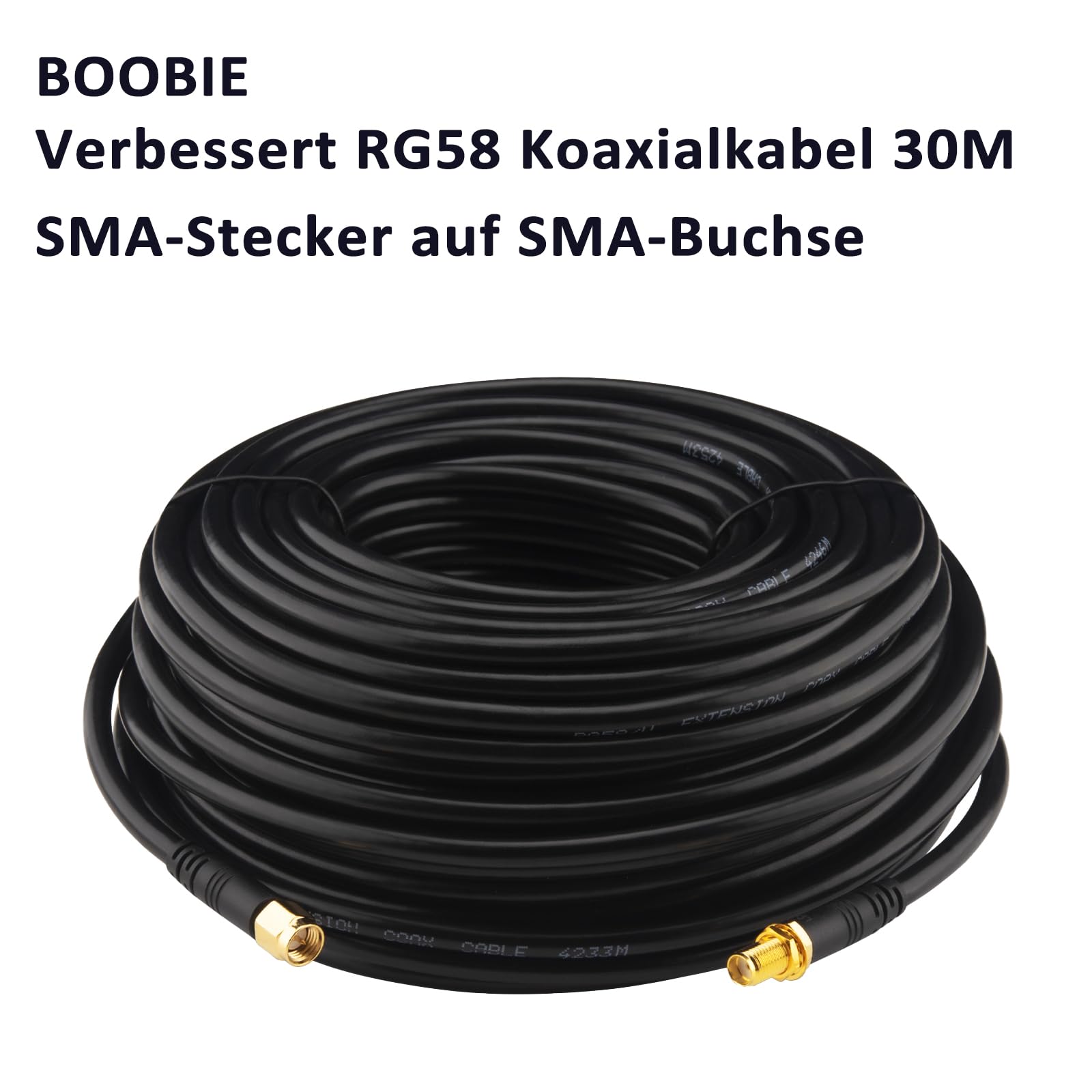 RG58/U SMA cavo 30M SMA maschio a SMA femmina cavo coassiale 50 Ohm cavo antenna SMA WiFi cavo cavo di prolunga WLAN per radio 3G/4G/LTE/GPS/RF/antenna WiFi/radio radio