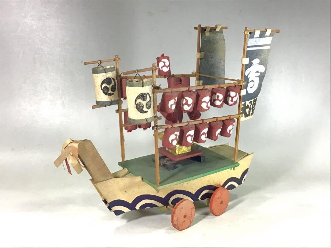 ◇郷土玩具◇神輿/山車『地車』置物/オブジェ 黄銅無垢造 18金メッキ 金属