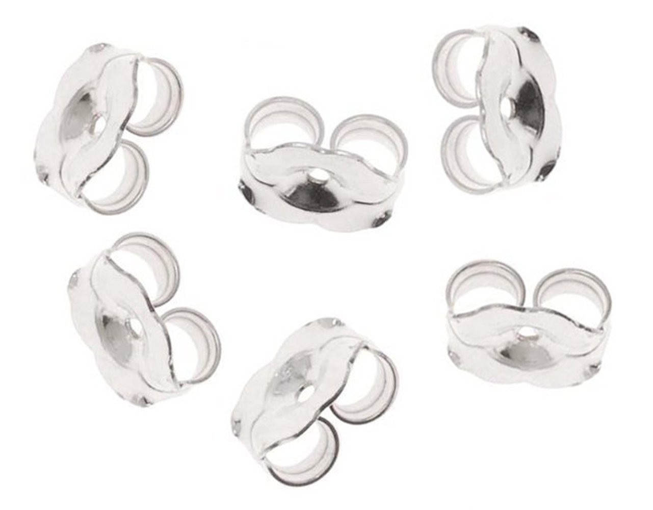 Paire De Fermoirs à Vis En Or Blanc 14K Pour Boucles D'oreilles - Fait Main Aux USA, Qualité Supérieure, Neufs