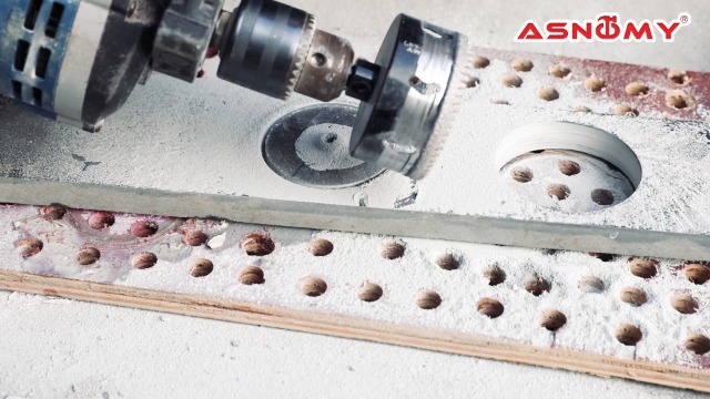 Image of 3 inch Diamond Hole Saw with Pilot Drill Bit,Tile Hole Saw for Ceramic | 3 inch Serrated Brazing Diamond Core Drill Bits with Guiding Bit for Porcelain Tile Glass Stone Granite Marble