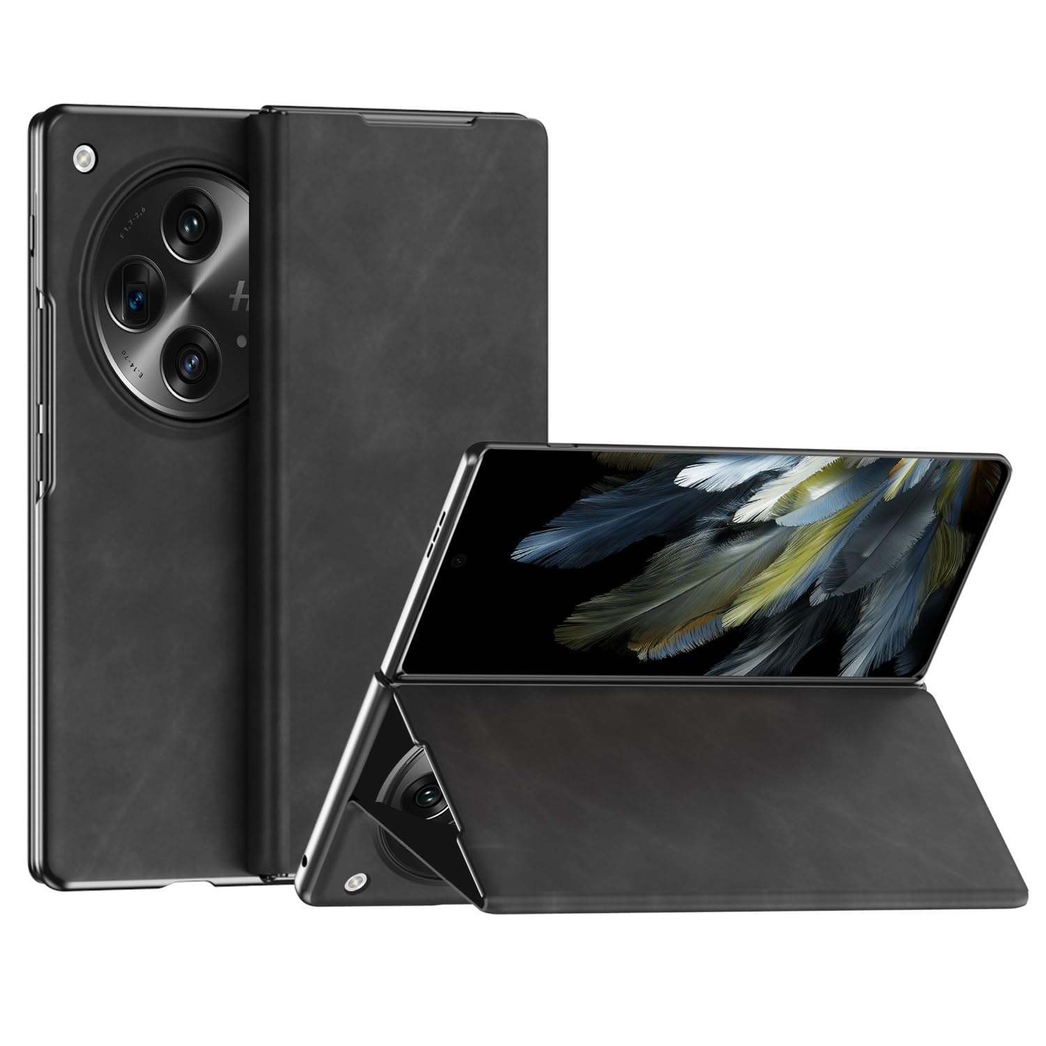 Étui en cuir compatible avec OnePlus Open antichoc étui à rabat fin - 8