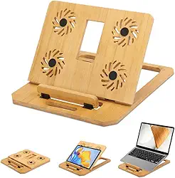 Suporte para Notebook, Madeira, 31 X 30 X 4 cm, Apoio de Leitura Livro E Notebook - Suporte Ergonômico, Suporte para Macbook