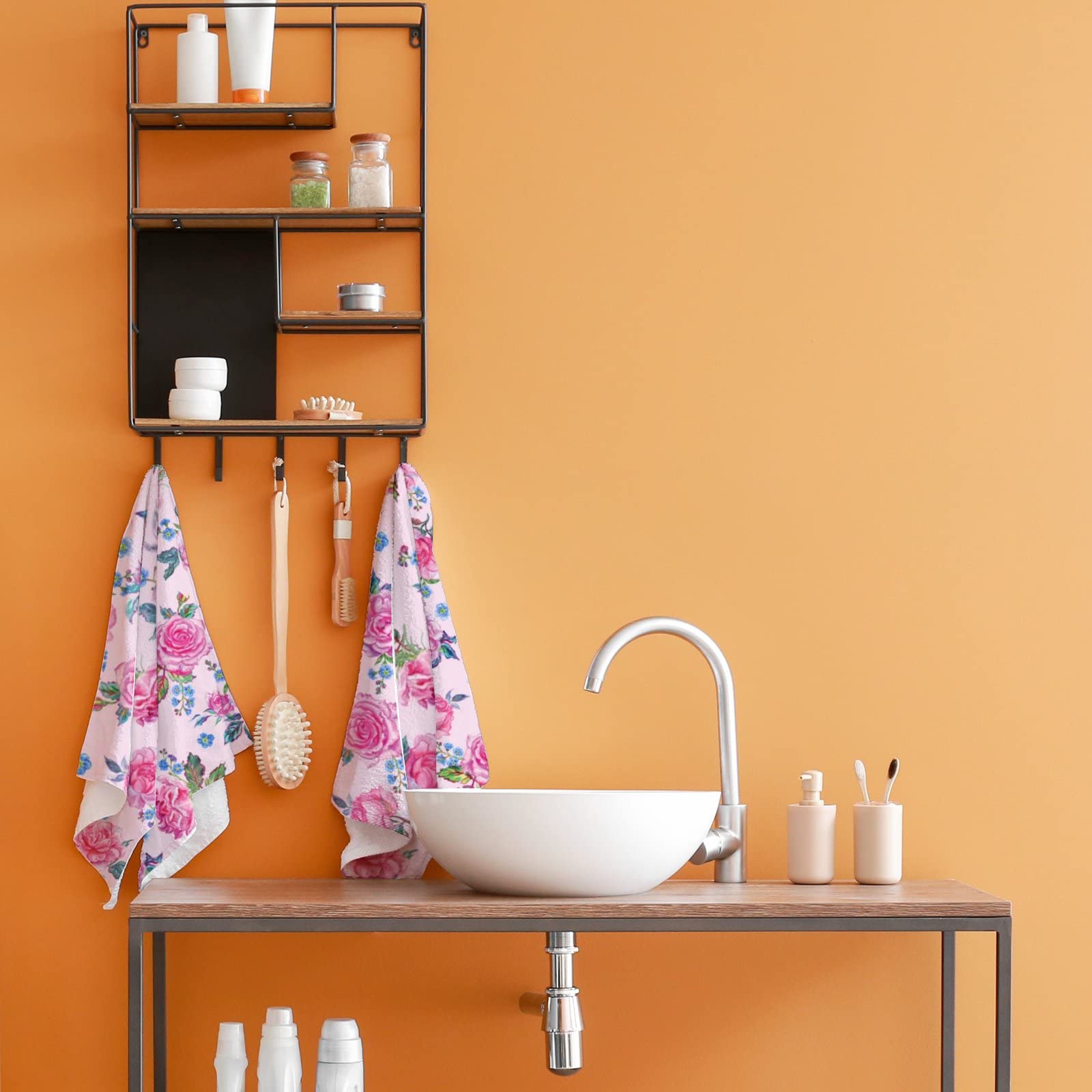 BEAUPPY Tropische Blätter Handtuch-Set – 2 Stück, 76x38cm, Saugfähig & Schnell Trocknend