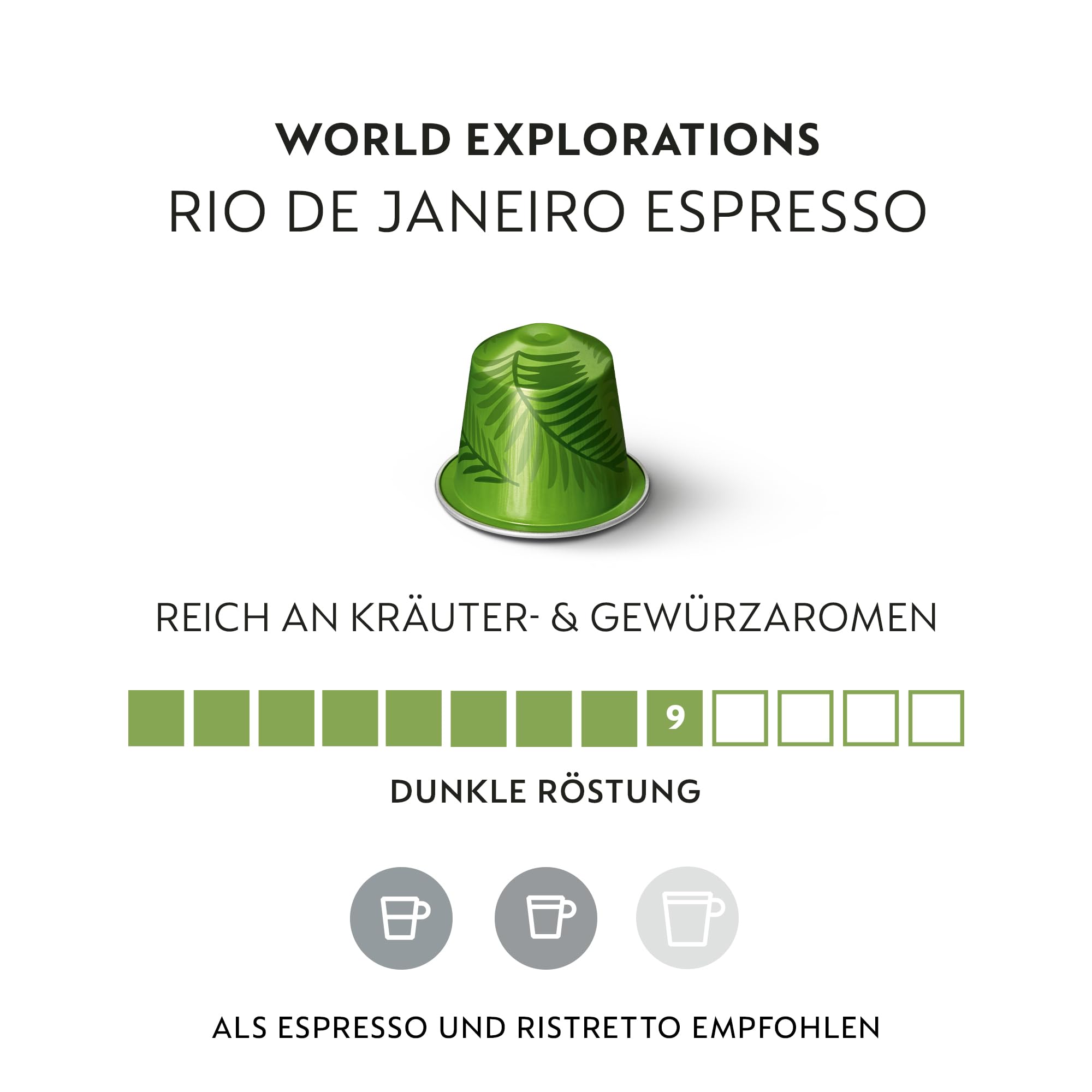 NESPRESSO ORIGINAL Rio de Janeiro 50 Kaffeekapseln | Arabica Kaffee, Dunkle Röstung, Intensität 9, Ideal für Ristretto & Espresso