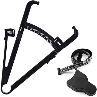 Fat Tester, [2 in 1] Diyife Personal Body Fat Tester Skinfold Body Calculator Caliper with Measuring Tape and Fat Charts Fitness Analyzer Health Keeper