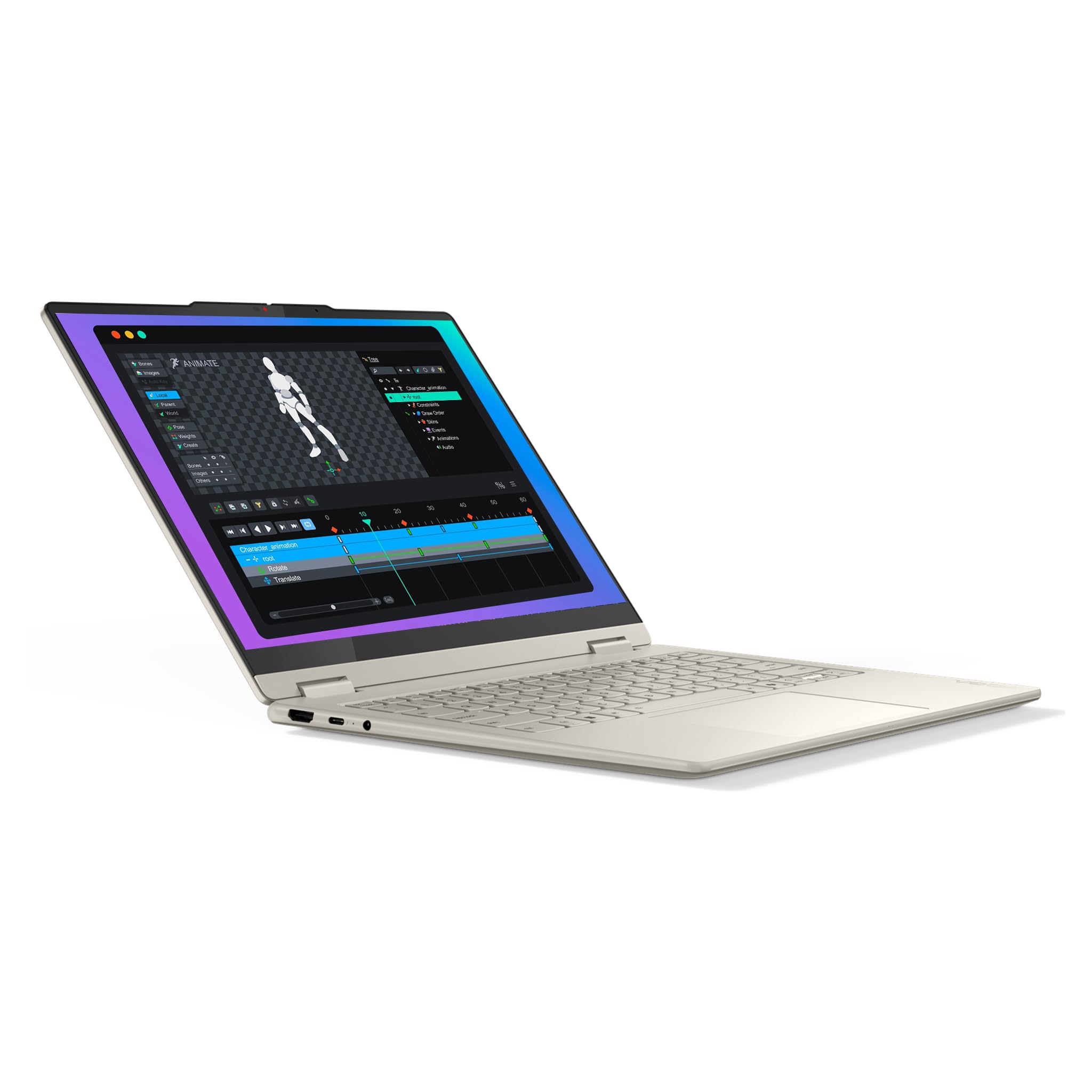 Lenovo Yoga 7 2-in-1 Laptop, Intel Core Ultra 5 226V, 16 GB LPDDR5 RAM, 2 TB PCIe SSD, 14" WUXGA OLED Multitouch Display, Yoga Stift (Seashell) Deutsches Tastatur-Layout, W11 Home, Seashell