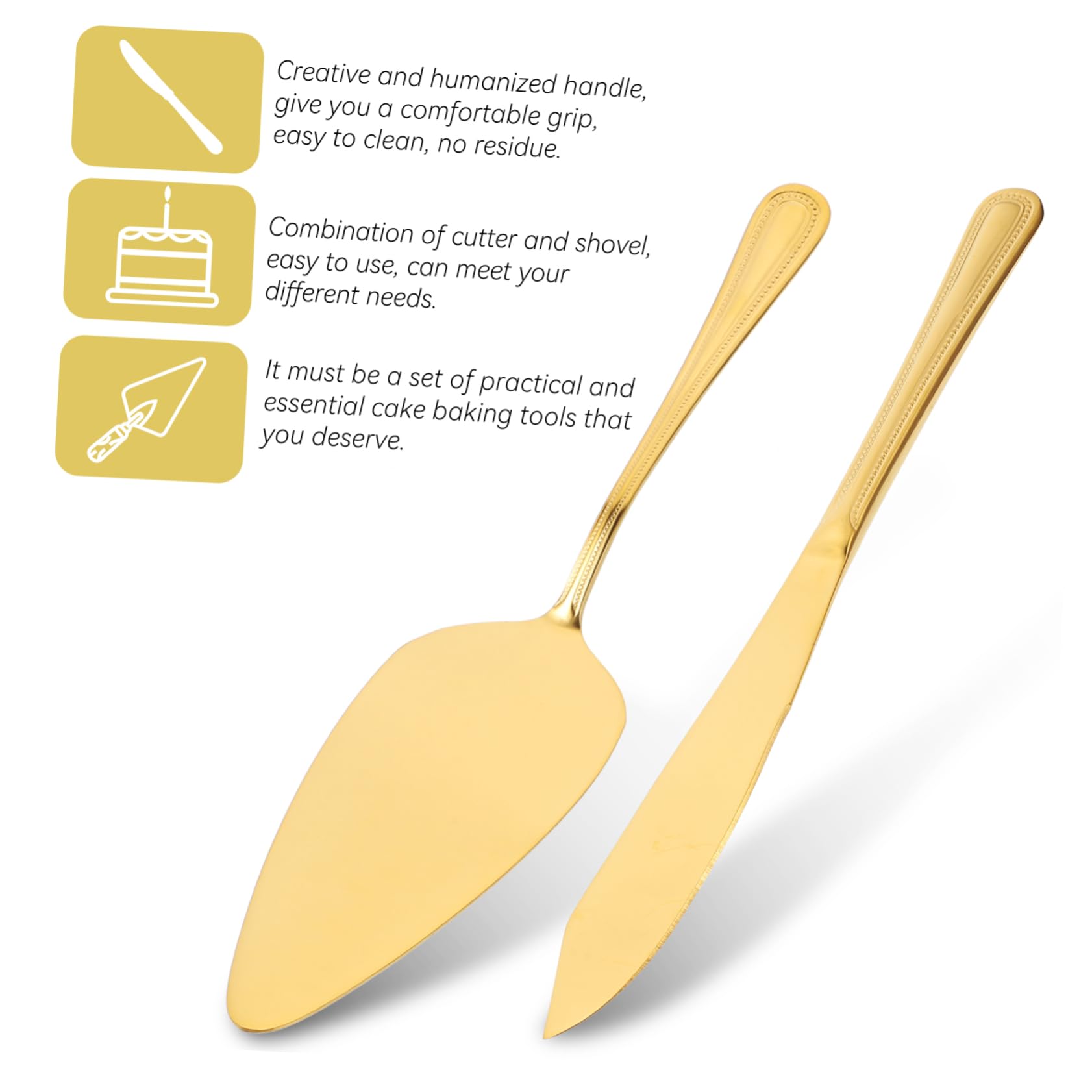 1 Set Cake Spatula Cake Severing Tool Banquet Cake Cutter Turner Spatula Cake Slicer Kit Mousse Cake Cutter Simple Cake Cutter Baking Cake Spatula Stainless Steel Golden BEBEMOKO